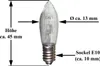 A clear product shot of a small LED light bulb with measurement indicators. Produktbild-Vorschau