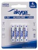 Akyga AAA alkaline batterij, LR03, Zn-MnO2, 1,5V/1300mAh, 4 Productafbeelding-voorbeeld 1