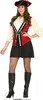 A woman is posing in a pirate costume against a white background. Produktbild-Vorschau