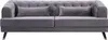 Sofa aus Samt "Gloria" - 216 x 86 x 76 cm - 3-Sitzer - Grau Produktbild-Vorschau 2