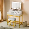 Mondeer Coiffeuse avec tabouret : miroir LED à 3 niveaux, Voir les images du produit 1