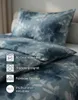 Biber Bettwäsche 135x200cm 2-teilig Set Blau Weiß Blumen Produktbild-Vorschau 5