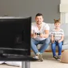 Tavolino TV Relaxdays in vetro nero, 3 ripiani in vetro Anteprima dell’immagine prodotto 5