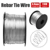 A spool of rebar tie wire is shown, along with a close-up of the wire coiled and text indicating its specifications. Náhled obrázku produktu