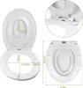 Diagrams showing the dimensions of a toilet seat. Produktbild-Vorschau