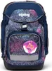 A front view of a children's backpack with a galaxy print and a circular patch on the front pocket. Náhľad obrázku produktu