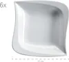 A white, square-shaped bowl with curved sides is shown from a slightly elevated angle against a white background. Text indicating quantity and size is present. Anteprima dell’immagine prodotto