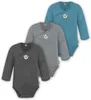 normani 3er Pack Baby Merino Langarm Wickelbody Produktbild-Vorschau 1