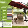 tillvex® Alu Sonnenschirm Rechteckig Ø 330 cm Rot + Produktbild-Vorschau 5