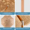 A collage of four images showing different features of a beach umbrella. Produktbild-Vorschau