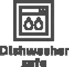 A pixelated graphic of a dishwasher with two glasses inside, and the text "Dishwasher.net" below it. Produktbild-Vorschau
