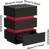 Nachttisch 2er Set Nachttisch mit Steckdose,LED Schwarz Produktbild-Vorschau 3