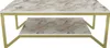 A coffee table with a marble-like pattern and gold legs. Produktbild-Vorschau