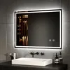 A modern bathroom vanity with a sink, faucet, and a large illuminated mirror. Produktbild-Vorschau
