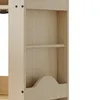 A close-up view of a wooden bookshelf. Produktbild-Vorschau