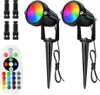 2 Stück 6W Garten LED Strahler RGB Warmweiß Außen Produktbild-Vorschau 1