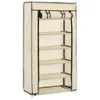 Schuhschrank mit Abdeckung Cremeweiß 58 x 28 x 106 cm Stoff Produktbild-Vorschau 2
