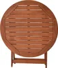 A top-down view of a round wooden folding table. Produktbild-Vorschau