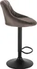A brown velvet bar stool with a black metal base and adjustable height. Voir les images du produit