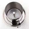 A top-down view of a stainless steel Vietnamese coffee filter with a handle, placed on a white background. Produktbild-Vorschau
