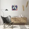 Wanduhr - Quadrat - Glasuhr - Waschbär Bunt Öl - 30x30cm - Produktbild-Vorschau 6