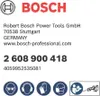 This image contains branding, contact information, product numbers, and safety icons for a Bosch product. Voir les images du produit