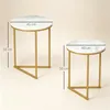 HOMCOM Beistelltisch 2er-Set Couchtisch mit goldenen Produktbild-Vorschau 3