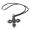 Kette 33x33mm Zinn-Anhänger Kreuz filigran 45cm silbrig Produktbild-Vorschau 1