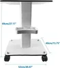 A white rolling trolley with dimensions indicated by text overlays. Náhled obrázku produktu