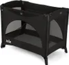 A black travel crib with mesh sides is shown against a white background. Produktbild-Vorschau