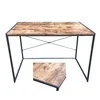A desk with a wood-grain top and black metal legs, shown against a white background. Produktbild-Vorschau
