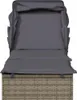 vidaXL Sonnenliege mit Faltdach Grau 213x63x97 cm Poly Produktbild-Vorschau 5
