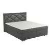 A bed with a gray upholstered headboard and base, and a white mattress. Produktbild-Vorschau