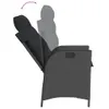 3-tlg. Garten-Essgruppe mit Kissen Schwarz Poly Rattan Produktbild-Vorschau 4