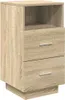 A standalone image of a wooden nightstand with two drawers and an open shelf. Anteprima dell’immagine prodotto