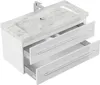 Badmöbel Waschplatz Marmor Carrara White "YAMO 100" weiß Produktbild-Vorschau 2