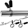 A close-up studio shot of a chrome-plated SZ barbell and spring collars against a white background. Podgląd zdjęcia produktu