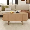 Merax Ovaler Couchtisch aus MDF mit Massivholzbeine, Produktbild-Vorschau 6