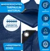A close-up view of a blue tarpaulin with various feature callouts. Anteprima dell’immagine prodotto
