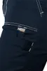 Close-up of a dark blue work pant pocket with a brand logo. Podgląd zdjęcia produktu