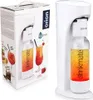 A product shot of a white water carbonator next to its packaging, which features images of cocktails. Podgląd zdjęcia produktu