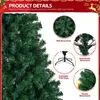 A close-up view of a green artificial Christmas tree with several inset images highlighting its features. Podgląd zdjęcia produktu