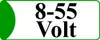 A graphic displaying text indicating a voltage range and the word 'Volt'. Produktbild-Vorschau