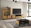 A modern living room with a TV, entertainment center, display cabinet, coffee table, and sofa. Podgląd zdjęcia produktu