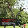 A person is using a long pole saw to trim branches from a tree. Produktbild-Vorschau