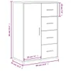 vidaXL Credenza bianca 60x31x84 cm Materiale a base di Anteprima dell’immagine prodotto 8