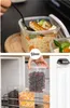A collage showing food in containers and food storage containers in a pantry. Produktbild-Vorschau