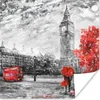 MuchoWow® Poster Gemälde - Big Ben - Rot - Regenschirm Produktbild-Vorschau 1