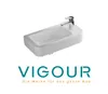 VIGOUR CLIVIA Handwaschbecken eckig 50x25 cm Hahnloch Produktbild-Vorschau 1
