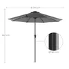 SONGMICS Sonnenschirm Ø270 cm UPF 50+ beidseitig um 30° Produktbild-Vorschau 4